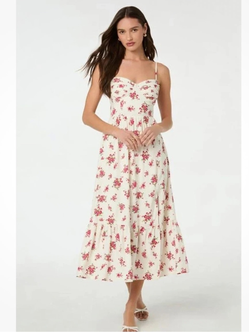 NWT Anthropologie ASTR the Label Floral Pleated Bust Fit & Flare Sundress Size S